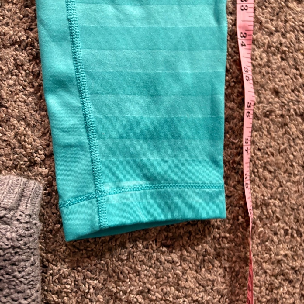 Nike‎ Pro Dri-FIT Womens Teal Striped Performance Leggings Large RN56323 - Picture 7 of 11